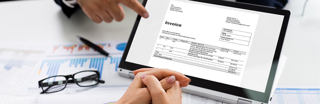 Accountant Checking Business Invoice Or Bill
