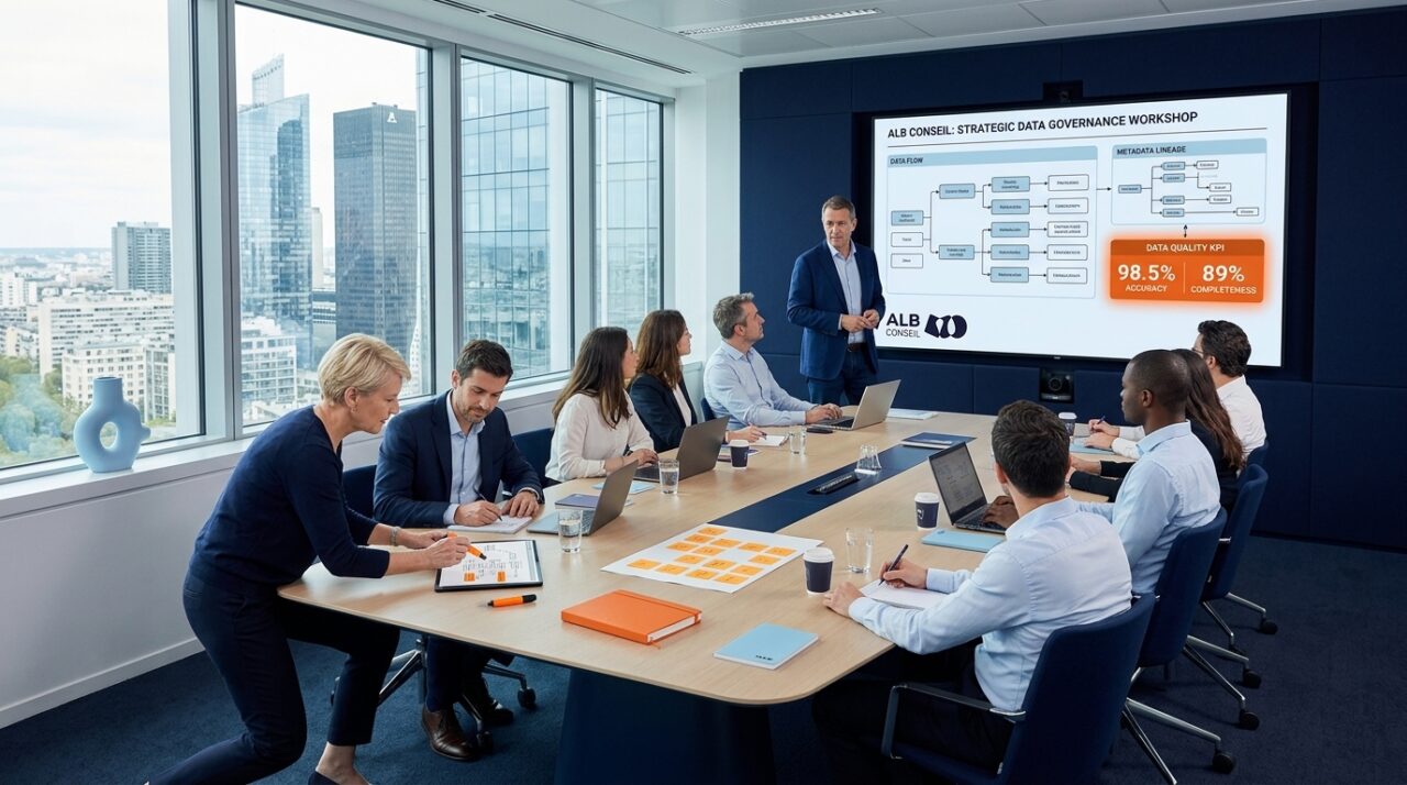 Réunion sur la gestion de la qualité et la stratégie Data Management.