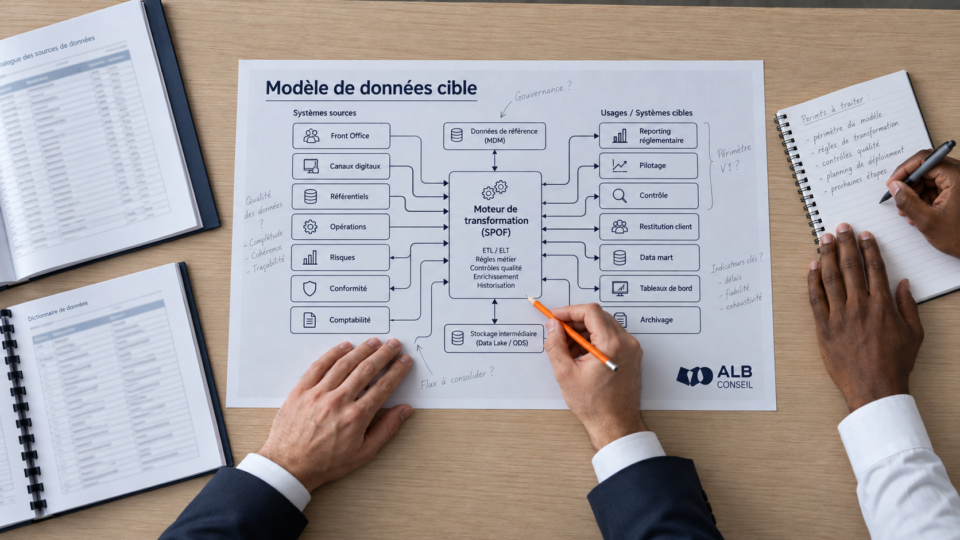 Schéma de modèle de données pour la gestion financière.